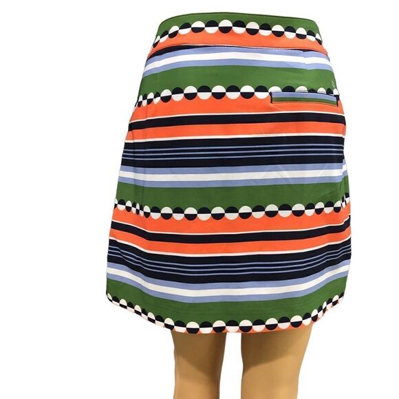 Izod Fun Striped/Circle Print Stretch Golf Tennis Skirt Skort Size 2 - Picture 4 of 10
